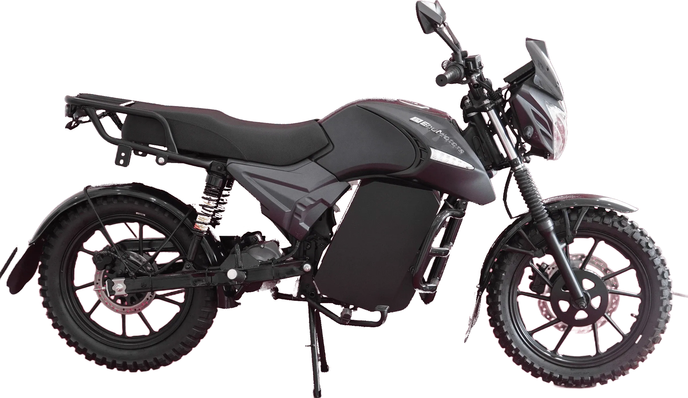 La Finesse, moto électrique Ehu noire, vue de profil.